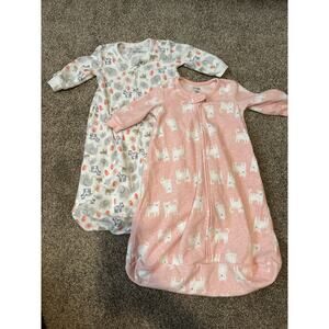 Lot of 2- Simple Joys By Carter’s Long Sleeve Full-Zip Sleep Sacks Size 3-6 M